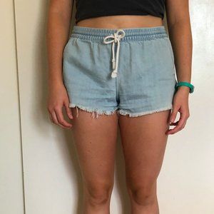 Drawstring Denim Shorts